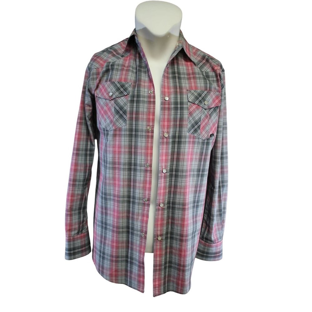 Coastal/ Polo long sleeved / (Size M)/ Gray and Pink /(55% Cotton & 45% Polyeste